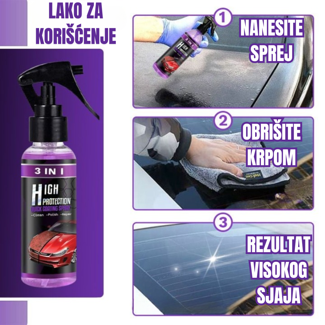 3 u 1 Keramički Sprej za Održavanje Automobila (1+1 GRATIS)