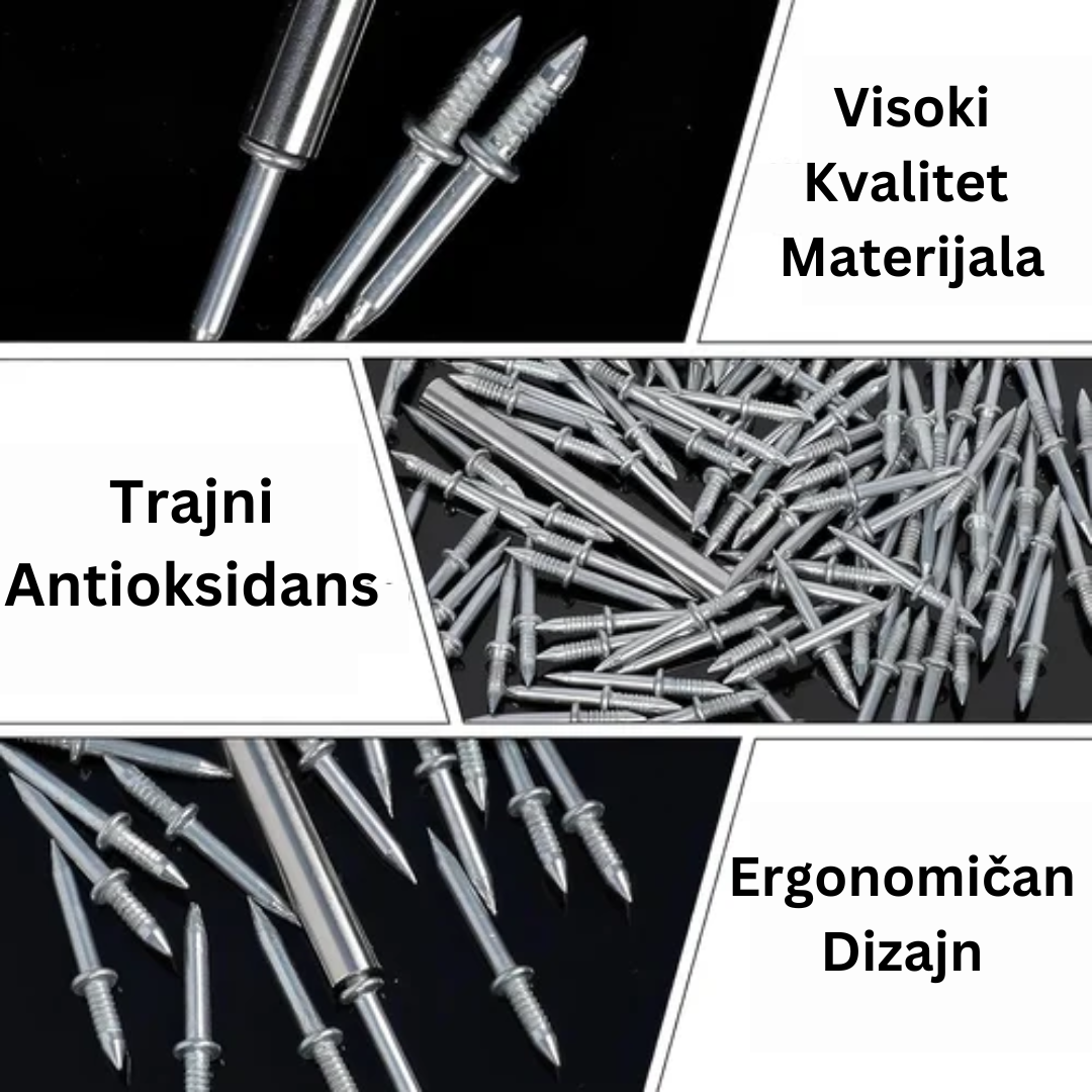 Dvosmjerni Nevidljivi Ekseri (Set od 100 komada + 1 Alat za Aplikaciju)