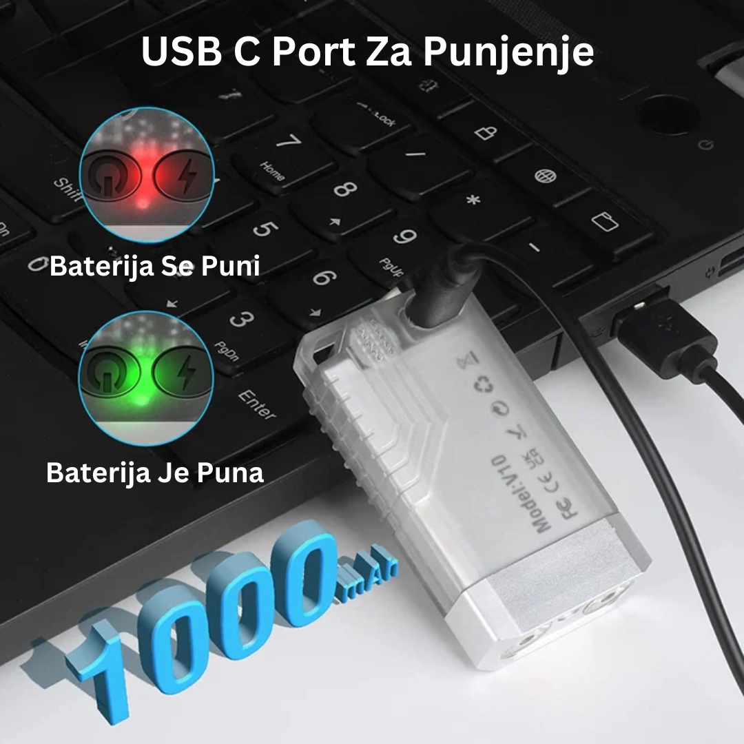 Mini Moćna Baterijska Lampa Jačine 1000 Lumena