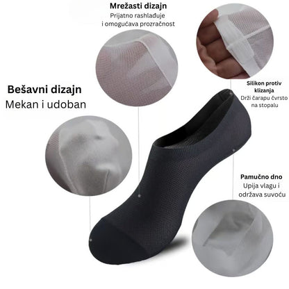 Ultra Tanke Prozirne Čarape Sa Mrežastom Postavom