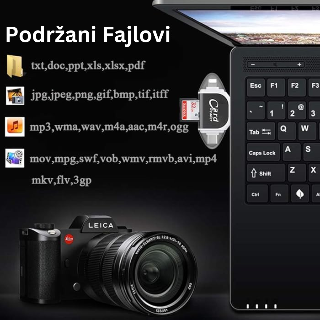 4u1 Univerzalni SD TF čitač kartica