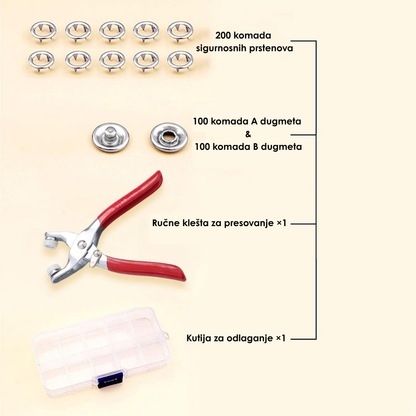 Kliješta za Pričvršćivanje Dugmadi + 100 Nitni Gratis
