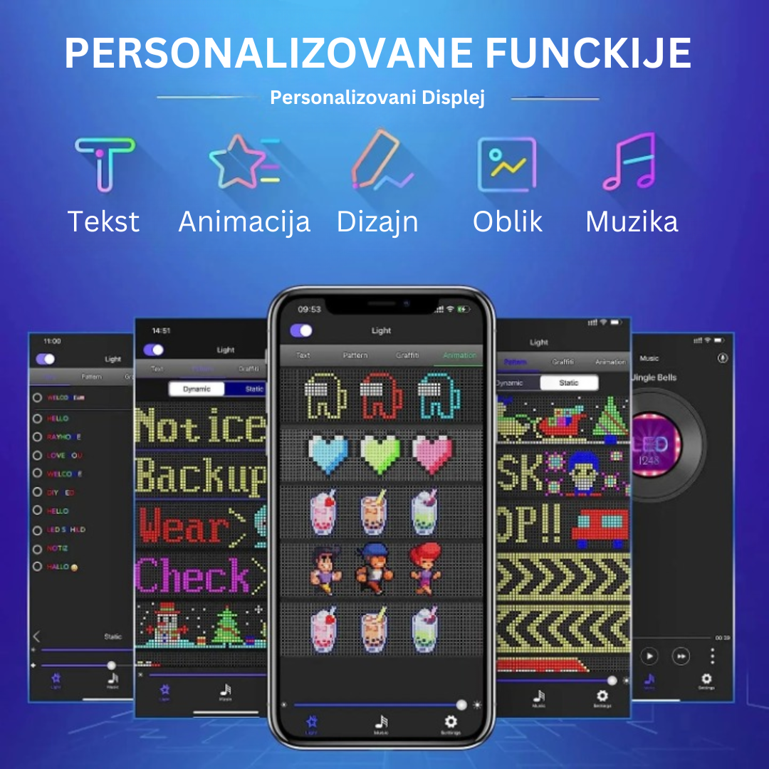 Ultra-tanak Fleksibilni Bluetooth LED Ekran