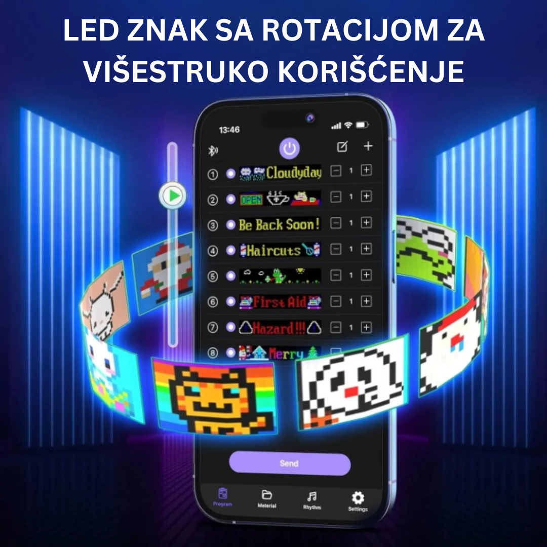 Ultra-tanak Fleksibilni Bluetooth LED Ekran