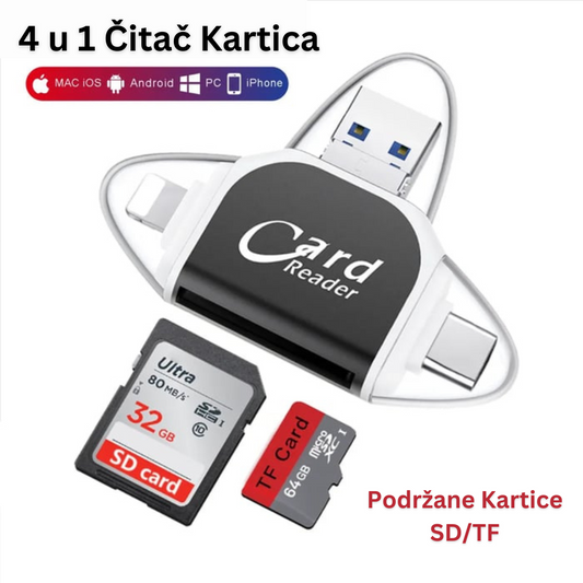 4u1 Univerzalni SD TF čitač kartica