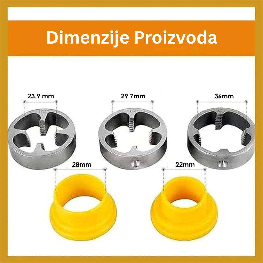 Komplet za Narezivanje Navoja na PVC Cijevi