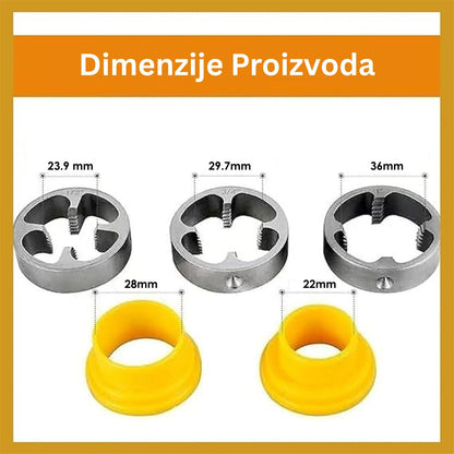 Komplet za Narezivanje Navoja na PVC Cijevi