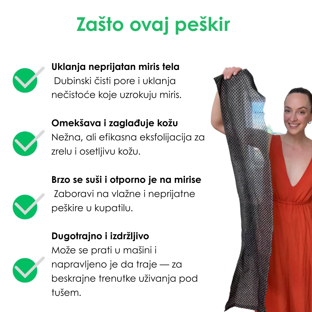 Antibakterijski Peškir za Eksfolijaciju Tijela