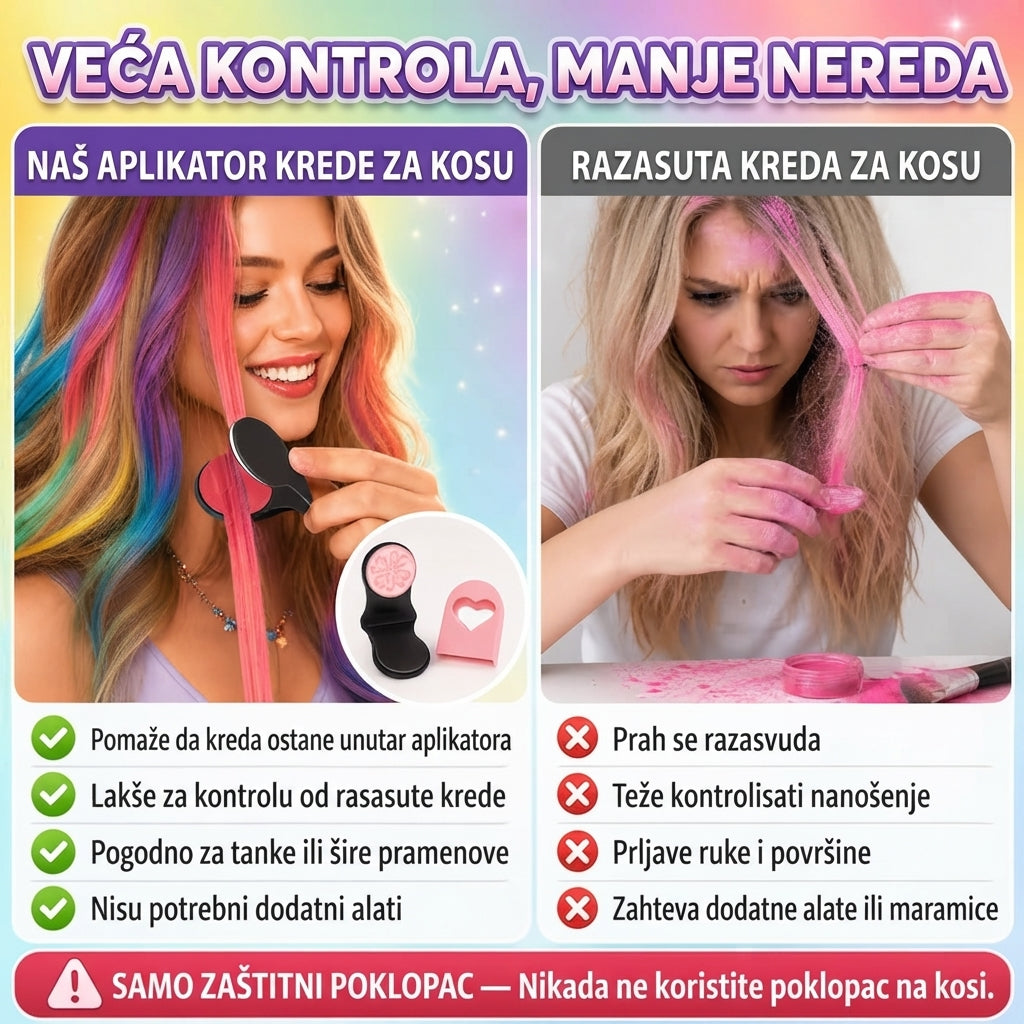 ColorSwipe™ – Krede Za Kosu Za Djevojčice (Set od 12 Boja)