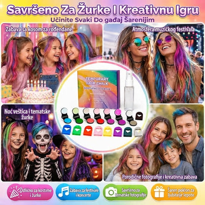 ColorSwipe™ – Krede Za Kosu Za Djevojčice (Set od 12 Boja)